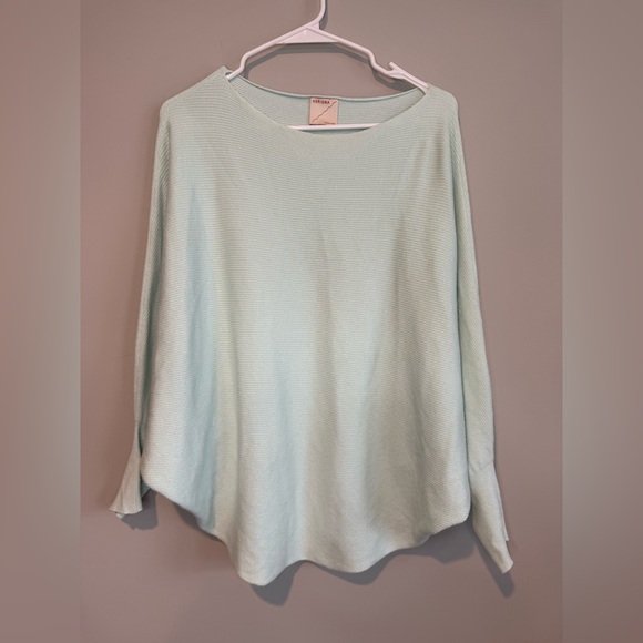 Kerisma Boat Neck Dolman Sleeve Ribbed Knit Sweater Mint Green - Picture 2 of 9